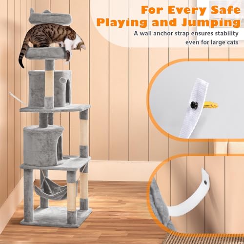 Cat Tree Tower (70.5in / Light Gray)