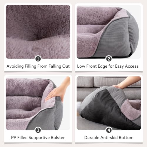 Dog Beds for Large Dogs (Dark Grey / XL(35’’x 25’’x 9’'))