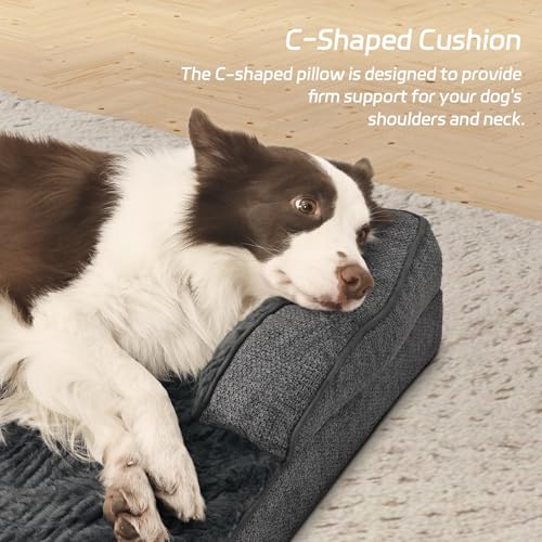 Orthopedic Dog Beds for Large Dogs (Gray / Medium:(31"L x 25"W x 6.5"Th))