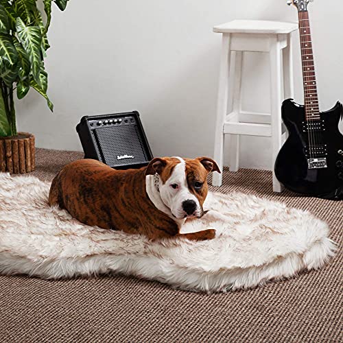 Faux Fur Orthopedic Dog Bed (White w/ Brown Tips / Giant)