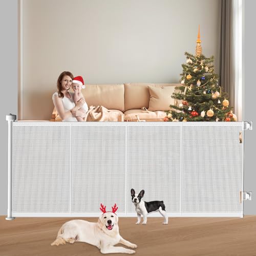 Retractable Baby Gates (White / 41" Tall x 71" Wide)