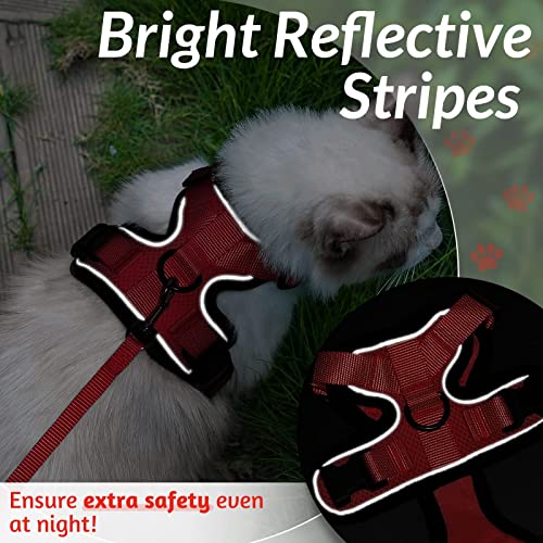 Cat Harness and Leash Set (S / Red)
