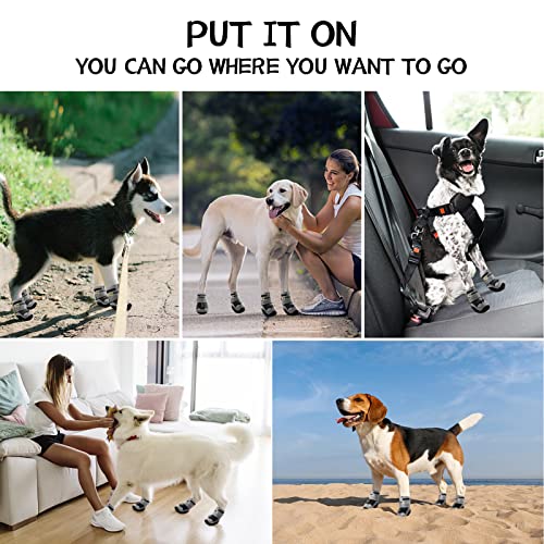 Dog Boots for Large Dogs (Light Black / Width 1.57 Inch)