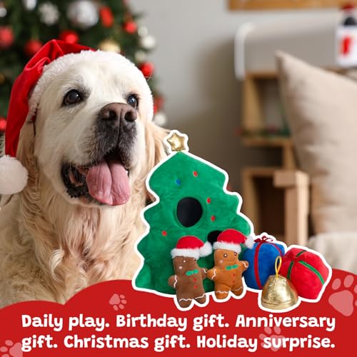 Christmas Squeaky Hide and Seek Dog Toys for Small and Medium (Christmas Tree)