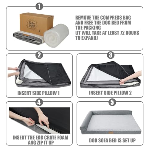 Orthopedic Medium Dog Bed Washable Pet Sofa Bed 30''X20''Brown (Brown / 30"L x 20"W x 3.5"Th)