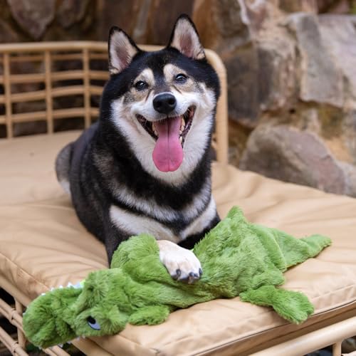 2-in-1 Stuffless Squeaky Dog Toy - 4 Figures, Large (Wild Duck, Hare, Squirrel & Alligator / Large)