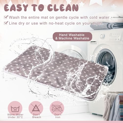 2 Pcs Large Self Warming Cat Pad Self Heating Cat Mat Bed Dog Crate Pet Blankets Thermal Heated Bed Mat for Outdoor Indoor Newborn Kittens Puppies Dog (24 x 18)
