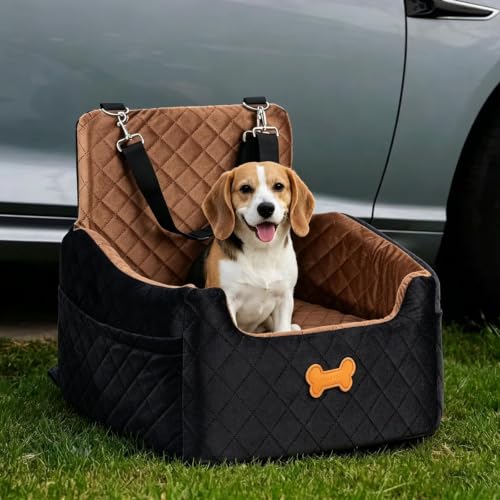 Dog Car Seat for Small Dogs (Brown/Black / Medium)