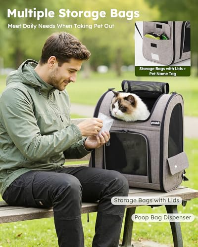Cat Backpack Expandable (Brown / 15.4"L x 11.0"W x 19.0"H)