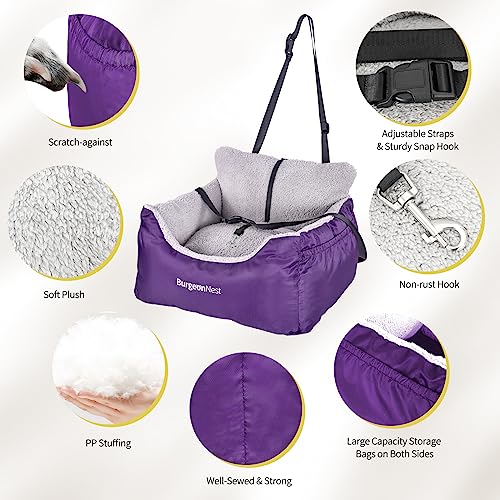 Dog Car Seat for Small Dogs & Cats Under 25 lbs (Purple / Small)