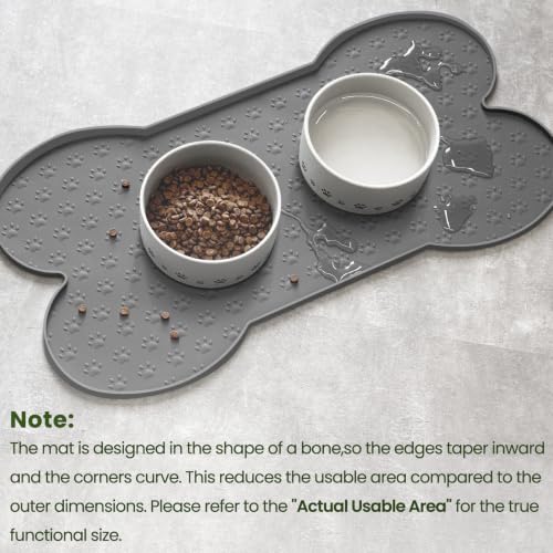 Dog Food Mat Anti (25.6" x 13"-2PCS / Grey)