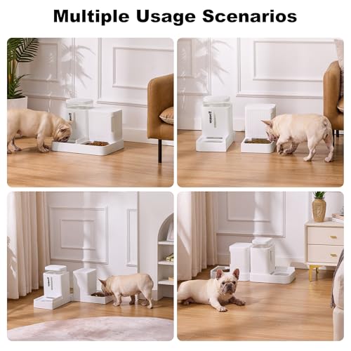 Gravity Dog Food and Water Dispenser (1.6 Gallon x 2 / White)