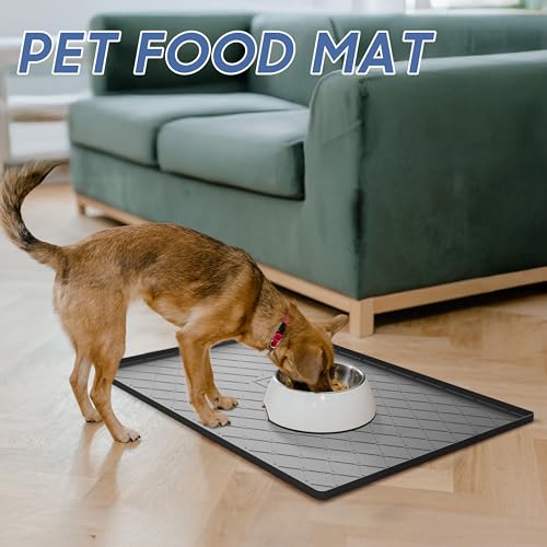 Pet Food Mat 37 x 22 in (Khaki / 37"L x 22"W)