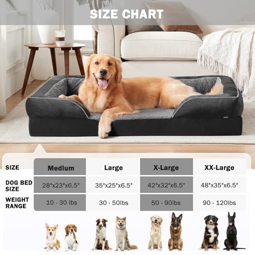 Orthopedic Dog Beds Large Sized (XL (42"x 32"x 7") / Black)