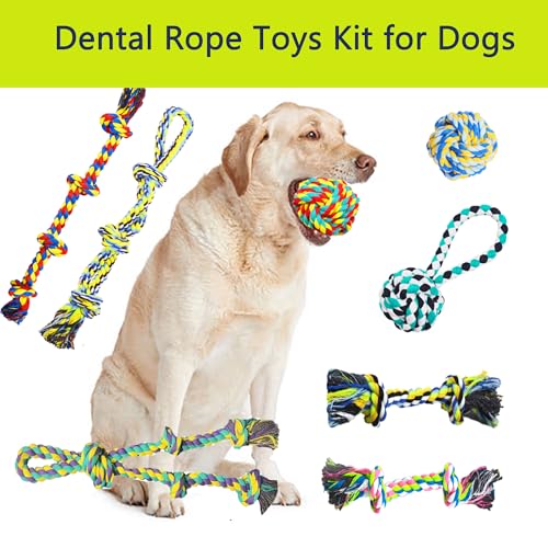 Natural Cotton Dog Rope Toys (colorful-8PCS)