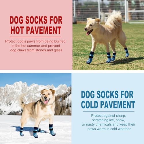 Anti Slip Dog Socks (X-large (6 Count) / Blue)