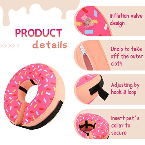 Inflatable Dog Cone Collar for Small Dogs Puppies Cats (Donut Pink / XS(Neck 4"-7"))