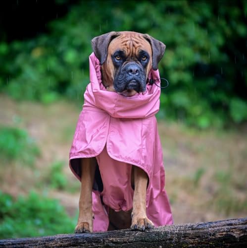 Dog Raincoat Waterproof Rain Jacket w (Sea Pink / Small)