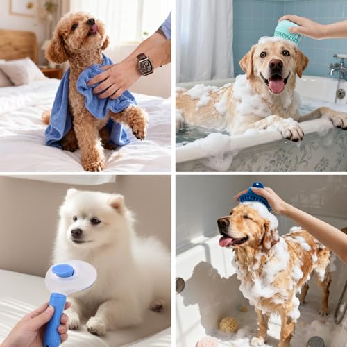 Bath Grooming Kit for Pets (Blue)