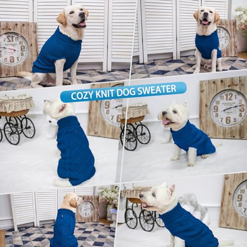 Turtleneck Dog Sweater (Small/Medium / Royal Blue)