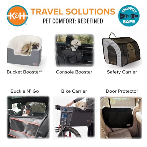 K&H Center Console Dog Car Seat for Small Dogs & Cats (Console / Charcoal)