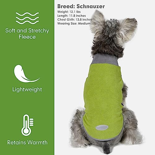 2 Pack Fleece Dog Sweater Pullover Lightweight Reflective Jacket (XX-Large / Grass Green & Grey)