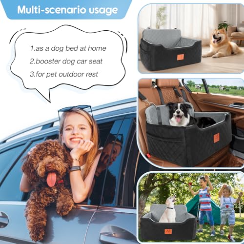 Dog Car Seat for Medium (Black/Grey)