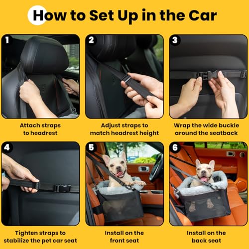 2 Pack Dog Car Seat (Black / 2 Pack-Small Dogs under 20lbs)