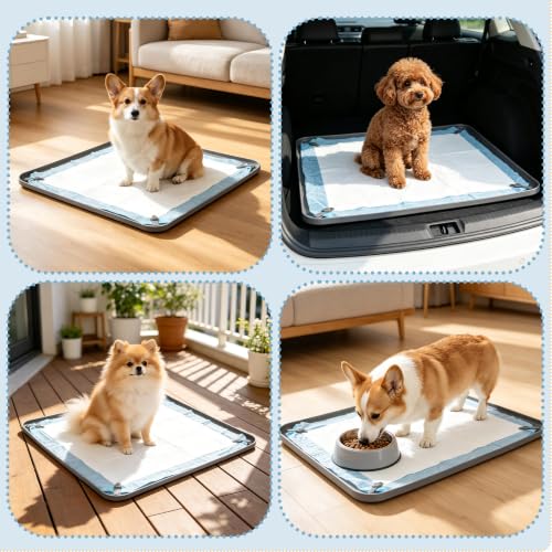 Silicone Puppy Pad Holder Tray with Clips (A-24"x24")