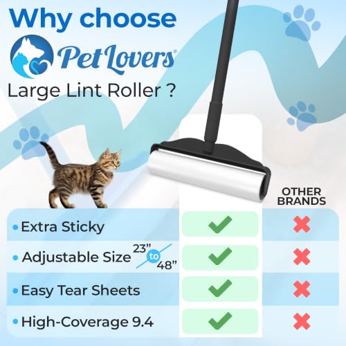 Large Lint Roller with 3 Refills