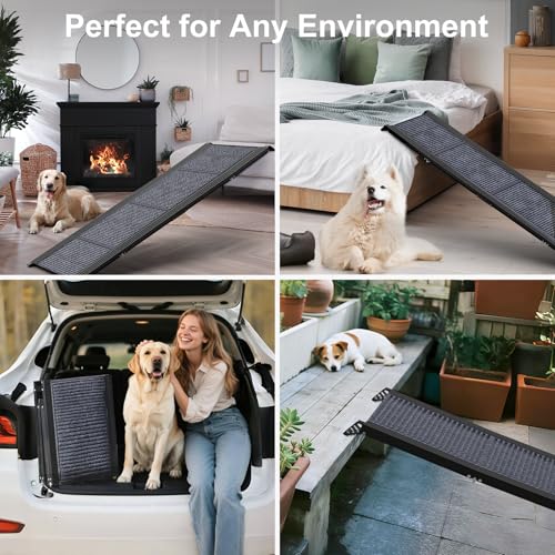 Dog Ramp for Car Truck 63" L × 17" W (Upgraded 63" L x 17.3" W)