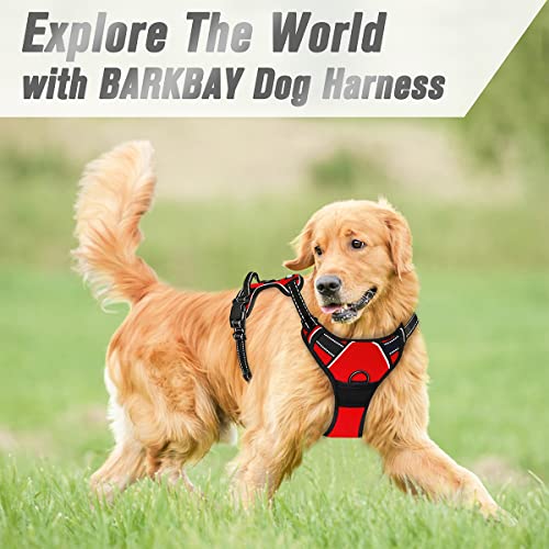 Dog Harness No Pull for Large Dogs Front Back Clips (X-Large(Chest:30-38”) / Red)