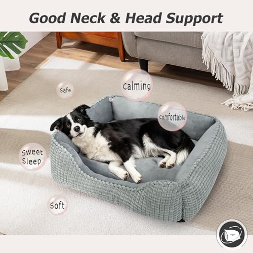 X Large Dog Bed for Large (Light Gray / XL(35’’x 25’’x 9’'))