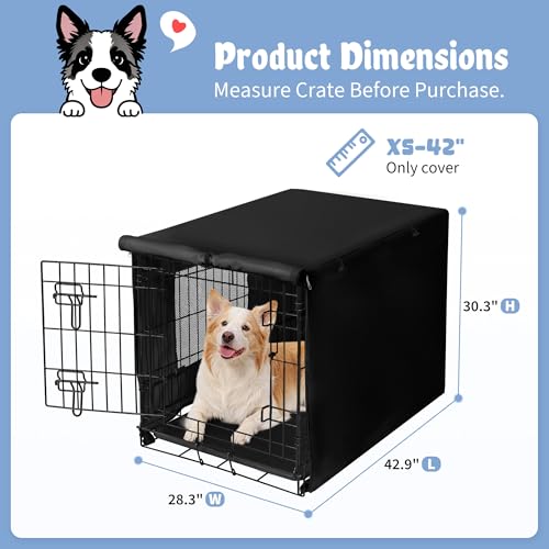 Dog Crate Cover (42.9"L x 28.3"W x 30.3"H / Black)