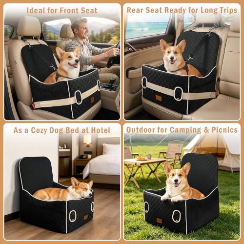Dog Car Seats for Small Dogs (Black / Medium)