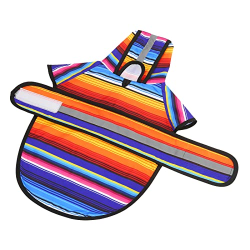 Dog Raincoat with Hood & Leash Hole S (X-Large / Baja Stripes)