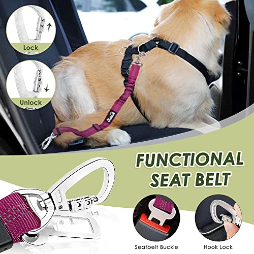 Dog Car Harness Seat Belt (X-Small / Rose)