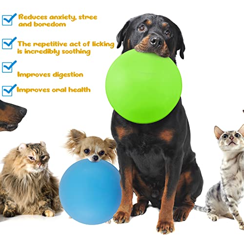 2 Pcs Dog Lick Bowl (Green, Blue)