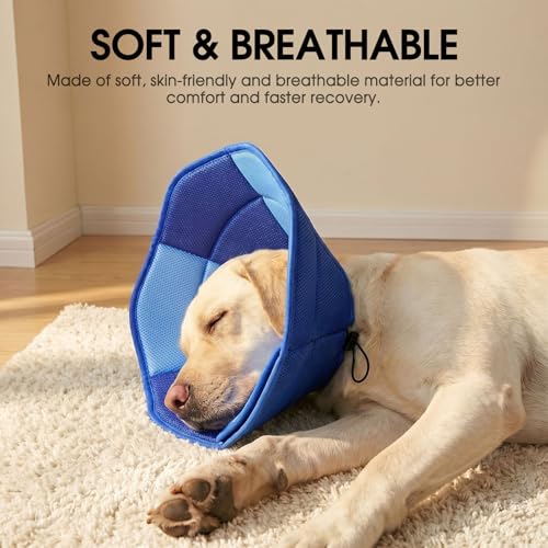 Dog Cones for Large Dogs Soft Dog Cone to Stop Licking (Dark Blue / X-Large)