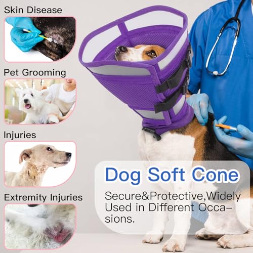 Dog Cone Alternative for Small Dogs to Stop Licking (Purple / Medium)