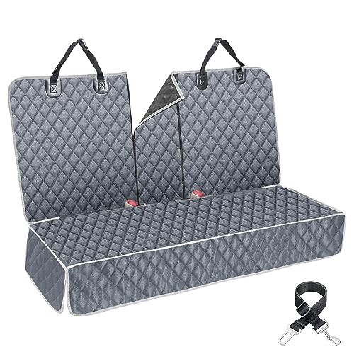 Grey Dog Car Seat Cover for Back Seat (Gray / ISOFIX Large)