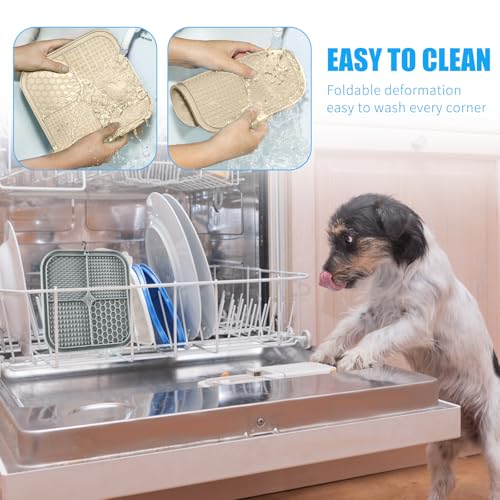 Lick Mat for Dogs (2pack / Beige, Grey)