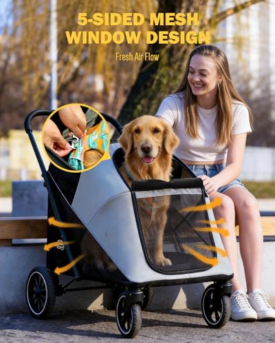 Dog Stroller for Large & Medium Dogs (Large_Walk In)