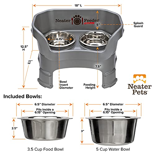 Neater Feeder Deluxe Mess (Medium + Standard Bowl / Gunmetal)