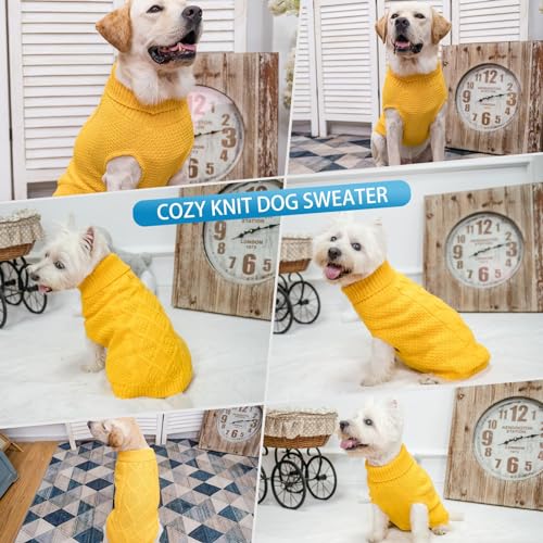 Turtleneck Dog Sweater (Small / Yellow)