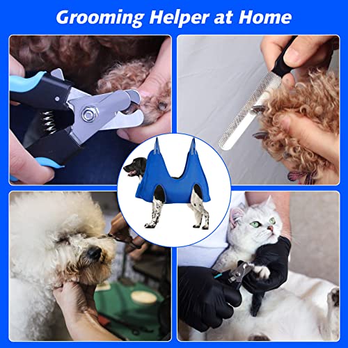 Pet Grooming Hammock (L for Large Dogs 50LB / Blue)