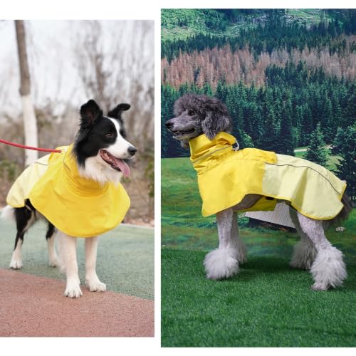 Dog Raincoat with High Collar (Yellow / Small(9-13lb))