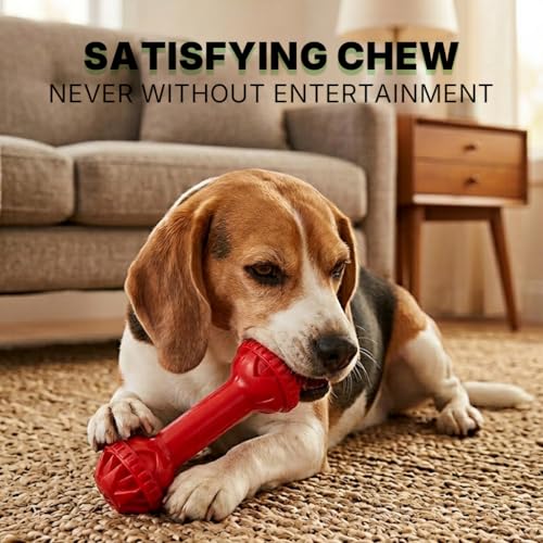 Dog Toys for Aggressive Chewers (Mr. Bone - Red)