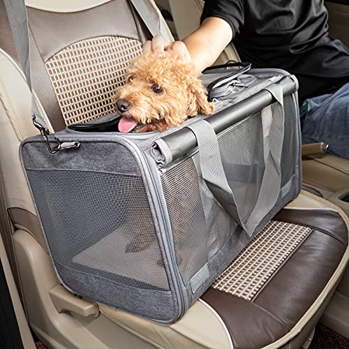 Pet Carrier for Large Cats up to 20lbs Soft (Grey / 18.1"L x 11.8"W x 11.8"H)
