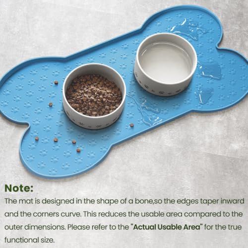 Dog Food Mat Anti (19.4" x 9.8"-2PCS / Blue)